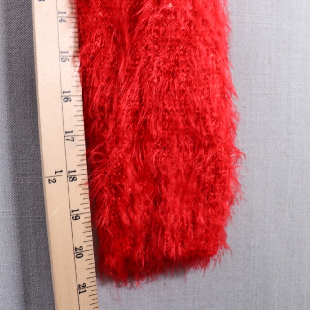 Gianni Bini Eyelash Sweater Womens L Red Sequin Accent Cozy Knit - Picture 12 of 15